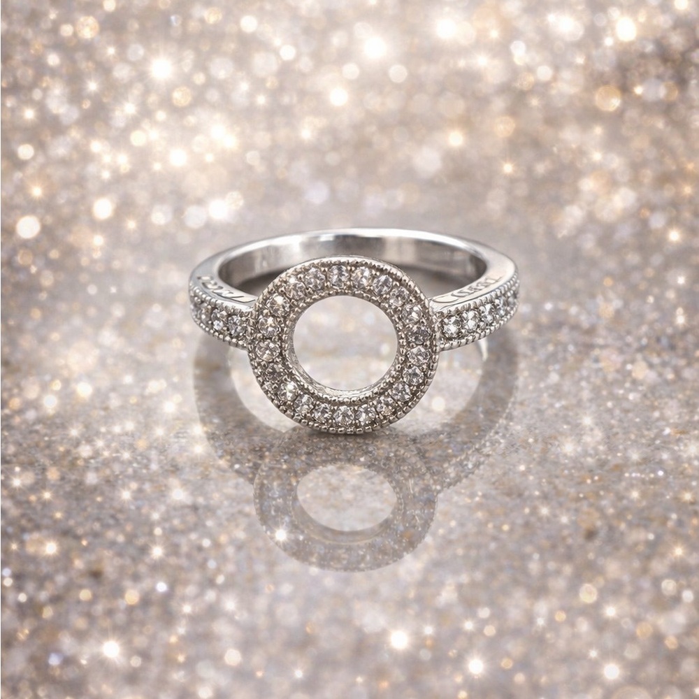 Infinite Halo Pave Circular Ring